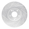 R1 97-01 Infiniti Q45 Front Right Drilled & Slotted Silver Brake Rotor