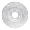 R1 97-01 Infiniti Q45 Front Left Drilled & Slotted Silver Brake Rotor