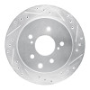 R1 93-01 Infiniti Q45 Rear Right Drilled & Slotted Silver Brake Rotor
