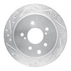 R1 93-01 Infiniti J30 Rear Left Drilled & Slotted Silver Brake Rotor