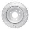 R1 93-01 Infiniti J30 Rear Left Drilled & Slotted Silver Brake Rotor