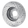 R1 90-97 Infiniti Q45 Front Left Drilled & Slotted Silver Brake Rotor