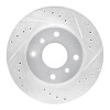 R1 90-92 Infiniti M30 Front Right Drilled & Slotted Silver Brake Rotor