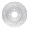 R1 90-92 Infiniti M30 Front Right Drilled & Slotted Silver Brake Rotor