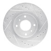 R1 90-92 Infiniti M30 Front Left Drilled & Slotted Silver Brake Rotor