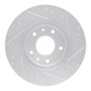 R1 20-25 Nissan Kicks Front Left Drilled & Slotted Silver Brake Rotor
