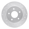 R1 19-25 Nissan Kicks Rear Right Drilled & Slotted Silver Brake Rotor