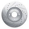 R1 17-25 Nissan Kicks Front Right Drilled & Slotted Silver Brake Rotor