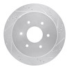 R1 17-24 Nissan Titan Rear Right Drilled & Slotted Silver Brake Rotor