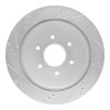 R1 17-24 Nissan Titan Rear Right Drilled & Slotted Silver Brake Rotor