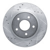 R1 17-25 Nissan Rogue Rear Left Drilled & Slotted Silver Brake Rotor