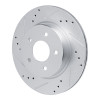 R1 17-25 Nissan Rogue Rear Left Drilled & Slotted Silver Brake Rotor