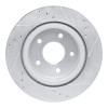 R1 17-25 Nissan Rogue Rear Left Drilled & Slotted Silver Brake Rotor