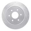 R1 16-24 Nissan Titan XD Rear Left Drilled & Slotted Silver Brake Rotor