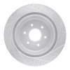R1 16-24 Nissan Titan XD Rear Left Drilled & Slotted Silver Brake Rotor