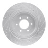 R1 16-24 Nissan Titan XD Front Left Drilled & Slotted Silver Brake Rotor