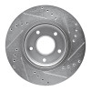 R1 14-23 Nissan Leaf Front Left Drilled & Slotted Silver Brake Rotor