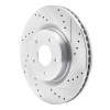 R1 13-25 Infiniti JX35 Front Right Drilled & Slotted Silver Brake Rotor