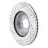 R1 13-25 Infiniti JX35 Front Right Drilled & Slotted Silver Brake Rotor