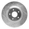 R1 13-25 Infiniti Q50 Front Left Drilled & Slotted Silver Brake Rotor