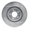 R1 13-25 Infiniti Q50 Front Left Drilled & Slotted Silver Brake Rotor