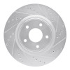 R1 14-19 Nissan Rogue Front Right Drilled & Slotted Silver Brake Rotor