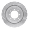 R1 12-21 Nissan NV2500 Rear Right Drilled & Slotted Silver Brake Rotor