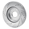 R1 11-19 Nissan Juke Front Right Drilled & Slotted Silver Brake Rotor