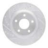 R1 11-19 Nissan SENTRA Front Left Drilled & Slotted Silver Brake Rotor