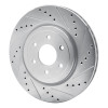 R1 08-11 Nissan Pathfinder Front Right Drilled & Slotted Silver Brake Rotor
