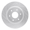 R1 05-07 Infiniti QX56 Front Left Drilled & Slotted Silver Brake Rotor