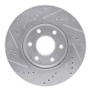 R1 05-21 Nissan Frontier Front Right Drilled & Slotted Silver Brake Rotor
