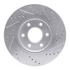 R1 05-21 Nissan Frontier Front Left Drilled & Slotted Silver Brake Rotor