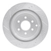 R1 05-12 Nissan Pathfinder Rear Right Drilled & Slotted Silver Brake Rotor