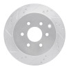 R1 05-12 Nissan Pathfinder Rear Left Drilled & Slotted Silver Brake Rotor