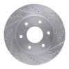 R1 04-05 Infiniti QX56 Front Right Drilled & Slotted Silver Brake Rotor