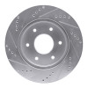 R1 04-05 Infiniti QX56 Front Right Drilled & Slotted Silver Brake Rotor