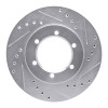 R1 98-15 Nissan NP300 (Mexico) Front Right Drilled & Slotted Silver Brake Rotor