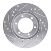 R1 98-15 Nissan NP300 (Mexico) Front Right Drilled & Slotted Silver Brake Rotor