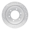 R1 88-95 Nissan Pathfinder Rear Right Drilled & Slotted Silver Brake Rotor