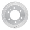 R1 88-95 Nissan Pathfinder Rear Left Drilled & Slotted Silver Brake Rotor