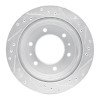 R1 88-95 Nissan Pathfinder Rear Left Drilled & Slotted Silver Brake Rotor