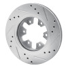 R1 85-97 Nissan 720 DATSUN Front Left Drilled & Slotted Silver Brake Rotor