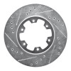 R1 85-02 Nissan Pickup Hardbody Front Left Drilled & Slotted Silver Brake Rotor