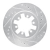 R1 85-12 Nissan D21 Hardbody Pickup HD (6 Cyl) Front Right Drilled & Slotted Silver Brake Rotor