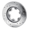 R1 83-85 Nissan 720 DATSUN Front Left Drilled & Slotted Silver Brake Rotor