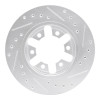 R1 82-85 Nissan 720 DATSUN Front Left Drilled & Slotted Silver Brake Rotor