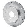 R1 11-25 Nissan Versa Front Left Drilled & Slotted Silver Brake Rotor
