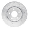 R1 13-19 Nissan SENTRA Front Right Drilled & Slotted Silver Brake Rotor