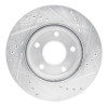 R1 13-19 Nissan SENTRA Front Left Drilled & Slotted Silver Brake Rotor